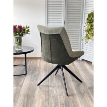 Стул OSKAR 360 град. поворот. KN01-15 Олива/ BZ1046-18 Темно-зеленый/ Черный, ®DISAUR