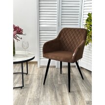 Стул BRANDY 505-11 Кофе, велюр &quot;беспальчиковый&quot; / черный каркас, М-City