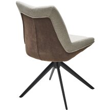 Стул OSKAR 360 град. поворот. KN01-05 Бежевый/ BZ1046-21 Коричневый/ Черный, ®DISAUR