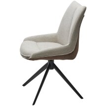 Стул OSKAR 360 град. поворот. KN01-05 Бежевый/ BZ1046-21 Коричневый/ Черный, ®DISAUR