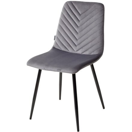 Стул DUKE BLUVEL-14 GREY, велюр / черный каркас М-City 