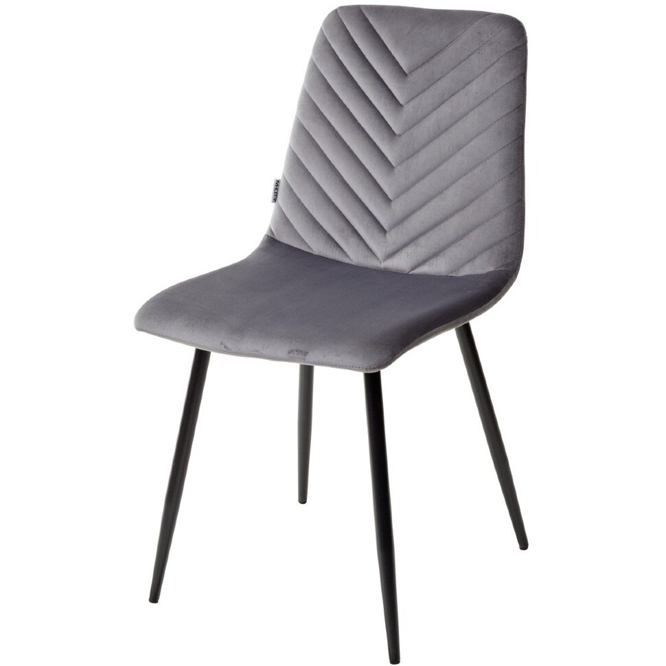 Стул DUKE BLUVEL-14 GREY, велюр / черный каркас М-City Стул DUKE BLUVEL-14 GREY, велюр / черный каркас М-City