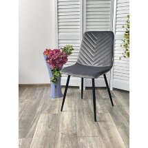 Стул DUKE BLUVEL-14 GREY, велюр / черный каркас М-City