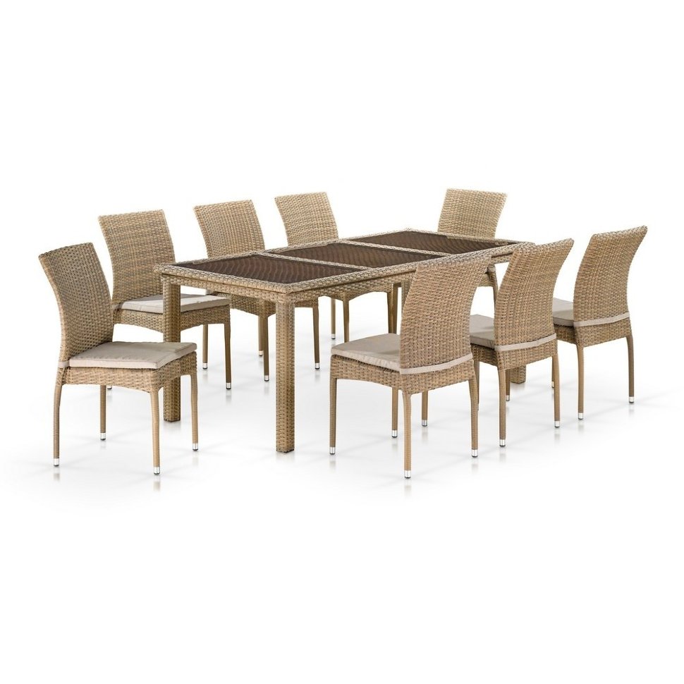 Комплект плетеной мебели T365/Y380B-W65 Light Brown (8+1) Комплект плетеной мебели T365/Y380B-W65 Light Brown (8+1)