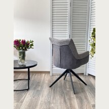 Стул PONTUS 360 град. поворот. KN01-03 Серый/ BZ1046-02 Темно-серый/ Черный, ®DISAUR