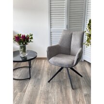 Стул PONTUS 360 град. поворот. KN01-03 Серый/ BZ1046-02 Темно-серый/ Черный, ®DISAUR