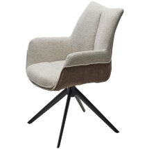 Стул PONTUS 360 град. поворот. KN01-05 Бежевый/ BZ1046-21 Коричневый/ Черный, ®DISAUR