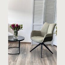Стул PONTUS 360 град. поворот. KN01-15 Олива/ BZ1046-18 Темно-зеленый/ Черный, ®DISAUR