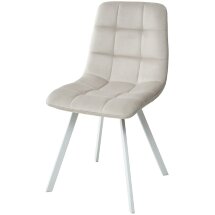 Стул CHILLI SQUARE G108-06 серебристо-серый, велюр/ белый каркас М-City
