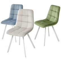 Стул CHILLI SQUARE G108-06 серебристо-серый, велюр/ белый каркас М-City