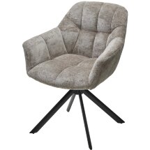 Стул ARVA 180 град. поворот. с возвратом, DAVIS - HARMONY-04 Латте, шенилл/ Черный, ®DISAUR