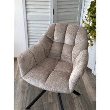 Стул ARVA 180 град. поворот. с возвратом, DAVIS - HARMONY-04 Латте, шенилл/ Черный, ®DISAUR