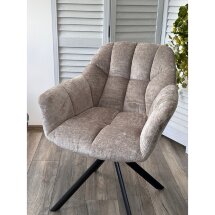 Стул ARVA 180 град. поворот. с возвратом, DAVIS - HARMONY-04 Латте, шенилл/ Черный, ®DISAUR