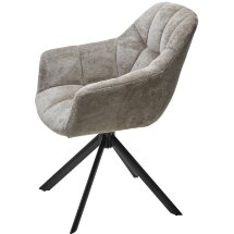 Стул ARVA 180 град. поворот. с возвратом, DAVIS - HARMONY-04 Латте, шенилл/ Черный, ®DISAUR