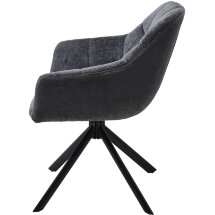 Стул ARVA 180 град. поворот. с возвратом, DAVIS HARMONY-90 Тем-серый, шенилл / Черный, ®DISAUR