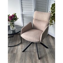 Стул TRIS 360 град. поворот. с возвратом, Davis Nowo 05 беж, букле/Point 13 беж/ Черный, ®DISAUR
