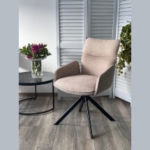Стул TRIS 360 град. поворот. с возвратом, Davis Nowo 05 беж, букле/Point 13 беж/ Черный, ®DISAUR