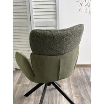 Стул TRIS 360 град. поворот с возвратом, Davis Nowo 37 зеленый, букле/ Point38 зелен / Черн, ®DISAUR