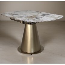 Стол TERAMO 135 GLOSS GRAND JADE SOLID CERAMIC, керамика, поворотн.механизм / Бронзовый, ®DISAUR