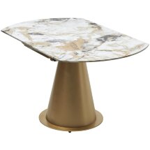 Стол TERAMO 135 GLOSS GRAND JADE SOLID CERAMIC, керамика, поворотн.механизм / Бронзовый, ®DISAUR