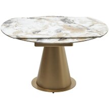Стол TERAMO 135 GLOSS GRAND JADE SOLID CERAMIC, керамика, поворотн.механизм / Бронзовый, ®DISAUR