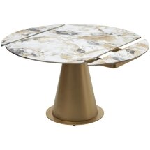 Стол TERAMO 135 GLOSS GRAND JADE SOLID CERAMIC, керамика, поворотн.механизм / Бронзовый, ®DISAUR