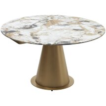 Стол TERAMO 135 GLOSS GRAND JADE SOLID CERAMIC, керамика, поворотн.механизм / Бронзовый, ®DISAUR
