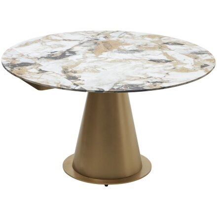 Стол TERAMO 135 GLOSS GRAND JADE SOLID CERAMIC, керамика, поворотн.механизм / Бронзовый, ®DISAUR 