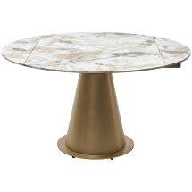 Стол TERAMO 135 GLOSS GRAND JADE SOLID CERAMIC, керамика, поворотн.механизм / Бронзовый, ®DISAUR