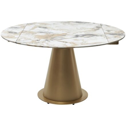 Стол TERAMO 135 GLOSS GRAND JADE SOLID CERAMIC, керамика, поворотн.механизм / Бронзовый, ®DISAUR 