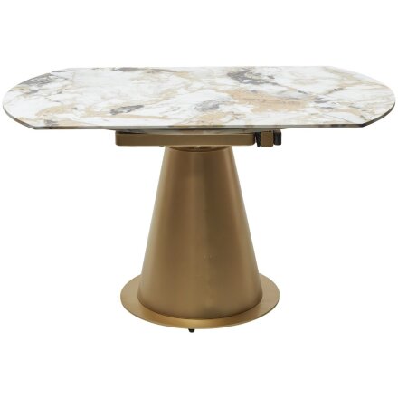 Стол TERAMO 135 GLOSS GRAND JADE SOLID CERAMIC, керамика, поворотн.механизм / Бронзовый, ®DISAUR 