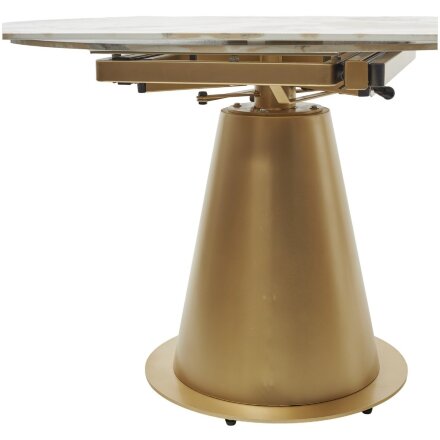 Стол TERAMO 135 GLOSS GRAND JADE SOLID CERAMIC, керамика, поворотн.механизм / Бронзовый, ®DISAUR 