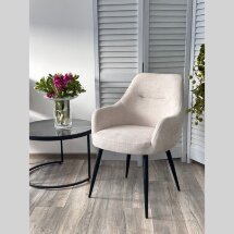 Стул STAMEN ткань DAVIS RETRO BLISS 02 светло-бежевый / черный каркас, ®DISAUR