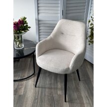 Стул STAMEN ткань DAVIS RETRO BLISS 02 светло-бежевый / черный каркас, ®DISAUR