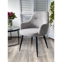 Стул STAMEN ткань DAVIS RETRO BLISS 85, цвет серый / черный каркас, ®DISAUR