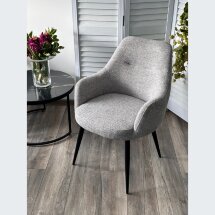 Стул STAMEN ткань DAVIS RETRO BLISS 85, цвет серый / черный каркас, ®DISAUR