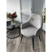 Стул STAMEN ткань DAVIS RETRO BLISS 85, цвет серый / черный каркас, ®DISAUR