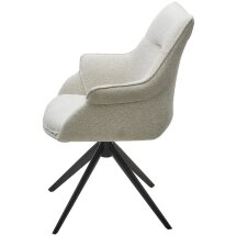 Стул OVE 360 град. поворот. RAVEN22 Бежево-белый, ткань / Черный, ®DISAUR