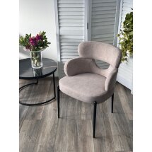 Стул VALTER AR627-11B Молочный, ткань / Черный каркас, ®DISAUR