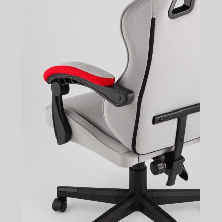 Кресло спортивное TopChairs Phantom ткань серо-красный 