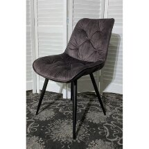 OLD Стул MONACO 912-06 DARK GREY темно-серый, велюр/черный каркас M-City
