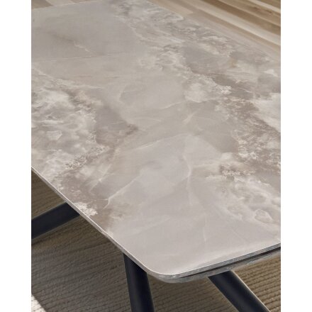 Стол RIVOLI 140 GLOSS AMBER JADE SOLID CERAMIC / BLACK, ®DISAUR 