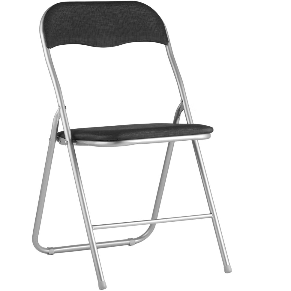 Стул складной Stool Group Джек черный, механизм складывания, экокожа, хром Стул складной Stool Group Джек черный, механизм складывания, экокожа, хром