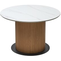 Стол MESA D120 цвет БЕЛЫЙ МРАМОР M326 / Каркас OAK, ®DISAUR