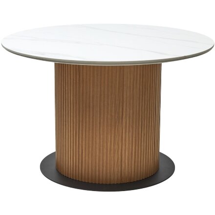 Стол MESA D120 цвет БЕЛЫЙ МРАМОР M326 / Каркас OAK, ®DISAUR 