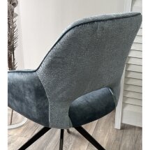 Стул BERRIES 360 град. Синий Loris-37, велюр/ темно-синий 7525-56, велюр/ черный каркас, DISAUR