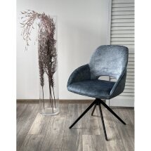 Стул BERRIES 360 град. Синий Loris-37, велюр/ темно-синий 7525-56, велюр/ черный каркас, DISAUR