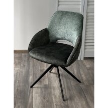 Стул BERRIES 360 град., Зеленый Loris-39, велюр/темно-зеленый 7525-156, велюр/ черный каркас, DISAUR