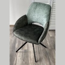 Стул BERRIES 360 град., Зеленый Loris-39, велюр/темно-зеленый 7525-156, велюр/ черный каркас, DISAUR