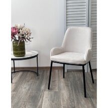 Стул BRIO CATO-01 Белый, фактурная ткань / черный каркас, ®DISAUR